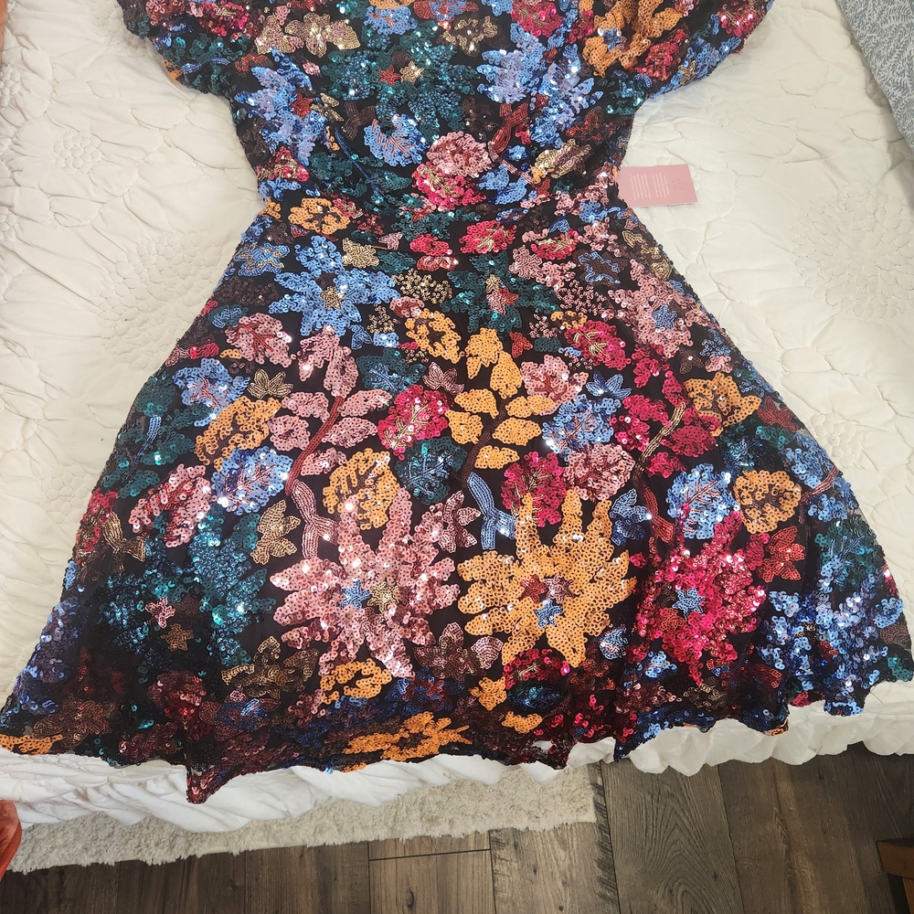 Ivy City Co Multicolor Sequin Floral Dress